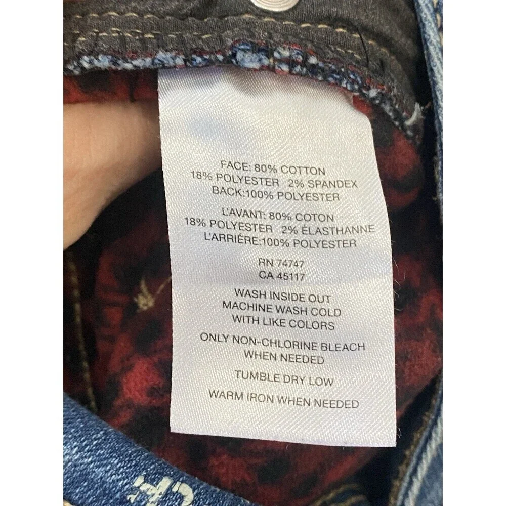 Natural Reflections Sz 18 Comfort Stretch Fleece Red Plaid Flannel Lined Jeans